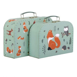 A Little Lovely Company SCFOMI22 Ensemble de sacs de voyage Casque à coque dure Vert Carton, Métal, Polyester