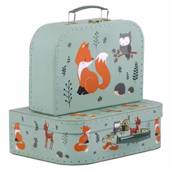 A Little Lovely Company SCFOMI22 Ensemble de sacs de voyage Casque à coque dure Vert Carton, Métal, Polyester