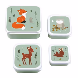 A Little Lovely Company SBSEFF45, Ensemble boîte repas, Enfant, Multicolore, Plastique, Image, Carré