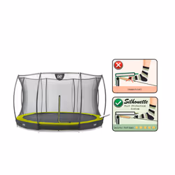 EXIT Trampoline Silhouette inground ø366cm avec filet de sécurité - vert