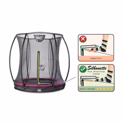 EXIT Trampoline Silhouette inground ø183cm avec filet de sécurité - rose