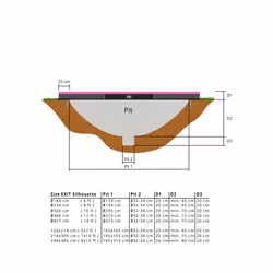 EXIT Trampoline Silhouette inground ø183cm avec filet de sécurité - rose - Vue supplémentaire 4