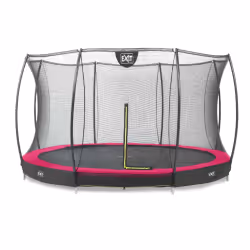EXIT Trampoline Silhouette inground ø366cm avec filet de sécurité - rose, Trampoline encastré, Rond, 120 kg, 3 an(s), Filet d ...