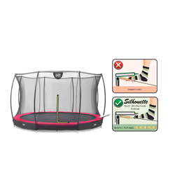EXIT Trampoline Silhouette inground ø427cm avec filet de sécurité - rose - Vue supplémentaire 2