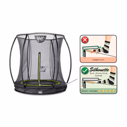 EXIT Trampoline Silhouette inground ø183cm avec filet de sécurité - noir