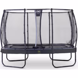 EXIT Trampoline Elegant Premium de 244x427cm avec filet de sécurité Deluxe - noir, Trampoline suspendu, Rectangulaire, 120 kg ...