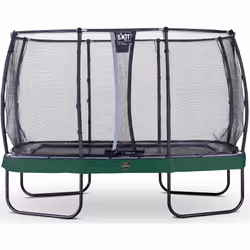 EXIT Trampoline Elegant Premium de 214x366cm avec filet de sécurité Deluxe - vert, Trampoline suspendu, Rectangulaire, 120 kg ...