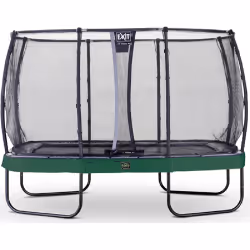 EXIT Trampoline Elegant Premium de 244x427cm avec filet de sécurité Deluxe - vert, Trampoline suspendu, Rectangulaire, 120 kg ...
