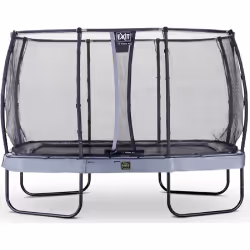 EXIT Trampoline Elegant Premium de 214x366cm avec filet de sécurité Deluxe - gris, Trampoline suspendu, Rectangulaire, 120 kg ...