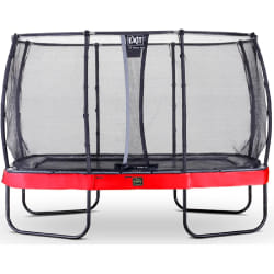 EXIT Trampoline Elegant Premium de 244x427cm avec filet de sécurité Deluxe - rouge