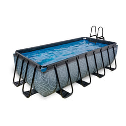 EXIT Piscine Stone 400x200cm avec pompe de filtration à sable - grise
