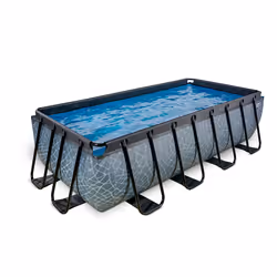 EXIT Piscine Stone 400x200cm avec pompe de filtration à sable - grise - Vue supplémentaire 2