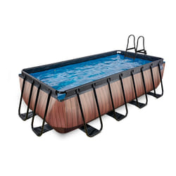 EXIT Piscine Wood 400x200cm avec pompe de filtration à sable - marron