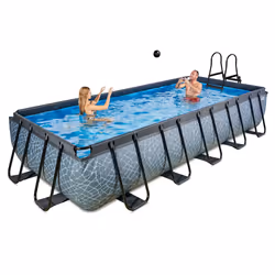 EXIT Piscine Stone 540x250cm avec pompe de filtration à sable - grise - Vue supplémentaire 5