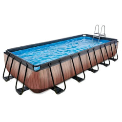 EXIT Piscine Wood 540x250cm avec pompe de filtration à sable - marron