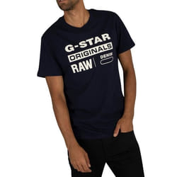 T-shirt graphique G-Star Homme - Bleu - Manches courtes - Col arrondi