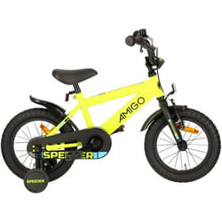 Vélo enfant - AMIGO - Speeder - 14 pouces - Frein à rétropédalage - Jaune/Noir
