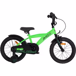 Vélo enfant - AMIGO - Explorer 16 pouces - Frein à rétropédalage - Vert/Noir - 4 à 6 ans