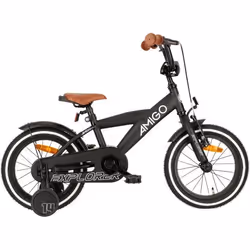 AMIGO Vélo garçon Explorer 14 Pouces 215 cm Garçon Frein à rétropédalage Noir/Blanc