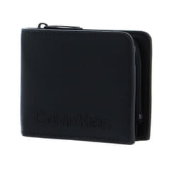 Calvin Klein Rubberized Bifold Half Zip Around CK Black [192167] -  porte-monnaie porte monnaie