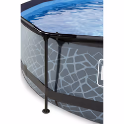 EXIT Piscine couverte Stone ø360x76cm avec pompe filtrante - grise