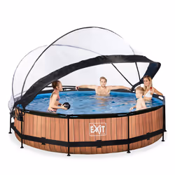 EXIT Piscine Wood ø360x76cm avec pompe filtrante - marron - Vue supplémentaire 6
