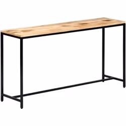 Introduisez un air de charme industriel à votre espace de vie avec notre élégante table console en bois de manguier solide br ...