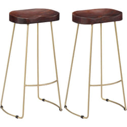 Vidaxl - Tabourets de bar Gavin lot de 2 bois de manguier massif