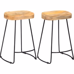 Description générale Fabriqué en bois massif de manguier, ce tabouret de bar rétro au design emblématique Gavin s'intégrera p ...