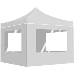 Vidaxl - Tente de réception pliable avec parois Aluminium 3x3 m Blanc