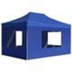 vidaXL Tente de réception pliable avec parois Aluminium 4,5x3 m Bleu