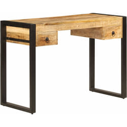 Bureau Avec 2 Tiroirs 110x50x77 Cm Bois Solide De Manguier Vidaxl