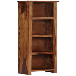 Bibliothèque En Bois Avec Un Charme Rustique 4 Étagères Avec Finition Polie Et Laquée