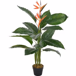 vidaXL Plante artificielle Strelitzia avec pot Rouge 100 cm