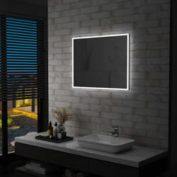 Miroir mural à led pour salle de bains 80x60 cm Vidaxl