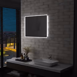 vidaXL Miroir mural à LED de salle de bain et capteur tactile 80x60 cm - TU