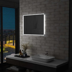 vidaXL Miroir mural à LED de salle de bain et capteur tactile 80x60 cm - TU