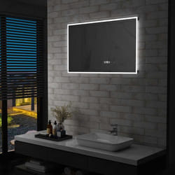 Miroir à led et capteur tactile et affichage d'heure 100x60 cm Vidaxl