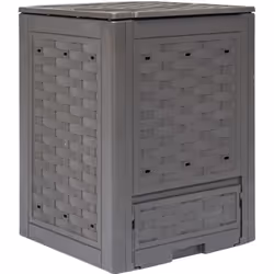 vidaXL Composteur de jardin Marron 60x60x83 cm 300 L Plastique rotin