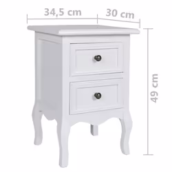 VidaXL 276039 Table de nuit et table de chevet Blanc - Vue supplémentaire 5