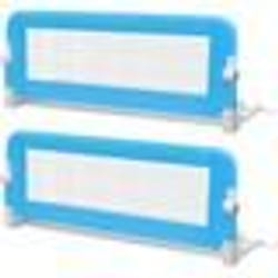 vidaXL Barrière de lit de sécurité pour tout-petits 2pcs Bleu 102x42cm - TU