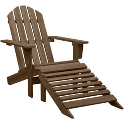 vidaXL Chaise de jardin avec pouf Bois Marron - TU