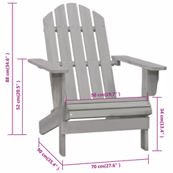 VidaXL 45702 chaise d'extérieur Terrace Siège rembourré Bois de pin Gris - Vue supplémentaire 6