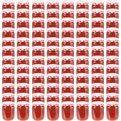 Vidaxl - Pots à confiture Couvercle blanc et rouge 96 pcs Verre 230 ml