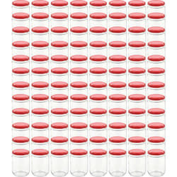 Vidaxl - Pots à confiture avec couvercle rouge 96 pcs Verre 230 ml