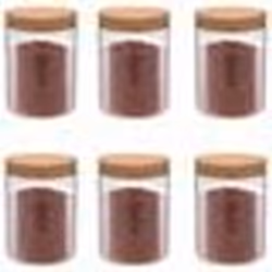 vidaXL 6 pcs Pots de conservation en verre et couvercle en liège 650ml