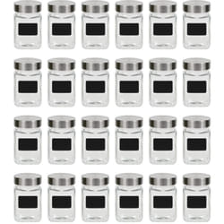 Vidaxl - Pots de conservation avec autocollant 24 pcs 300 ml