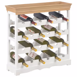 VidaXL 280065 porte-bouteilles Panneaux MDF Marron, Blanc - Vue supplémentaire 7
