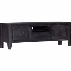 Avec un design à la fois tendance et pratique, ce meuble TV en bois massif deviendra certainement un point central de votre p ...