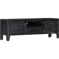 Vidaxl - Meuble tv Noir 118x30x40 cm Bois de manguier massif
